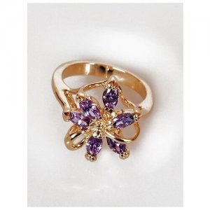 Кольцо помолвочное , аметист, размер 20, фиолетовый Lotus Jewelry. Цвет: фиолетовый