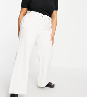 Белые джинсы с широкими штанинами -Белый Simply Be