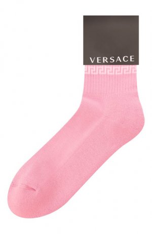 Хлопковые носки Versace. Цвет: розовый