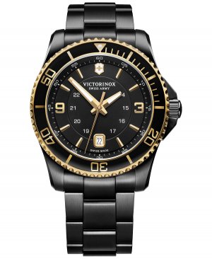 Мужские часы Maverick с черным браслетом из нержавеющей стали PVD-покрытием, 43 мм Victorinox