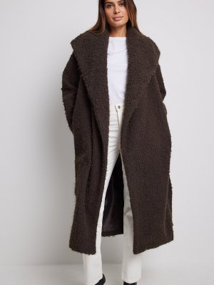 Зимнее пальто , темно коричневый NA-KD
