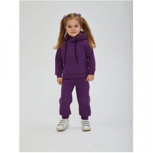 Комплект одежды  детский, брюки и толстовка, спортивный стиль, капюшон, манжеты, размер 86, фиолетовый Лапушка. Цвет: фиолетовый/лиловый