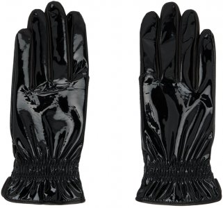 Черные перчатки из лакированной кожи VTMNTS