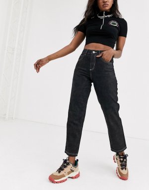 Черные джинсы прямого кроя с покрытием COLLUSION x005-Черный цвет