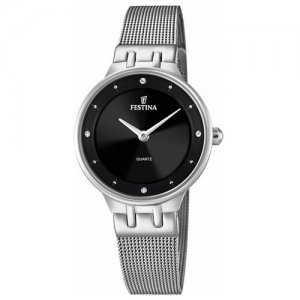 Наручные часы FESTINA Mademoiselle, серебряный, черный. Цвет: черный/серебристый