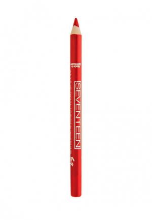 Карандаш для губ Seventeen т.27 водостойкий с витамином Е Super Smooth W/P Lip Liner Красный. Цвет: красный