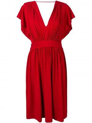 Расклешенное коктейльное платье Alberta Ferretti. Цвет: красный