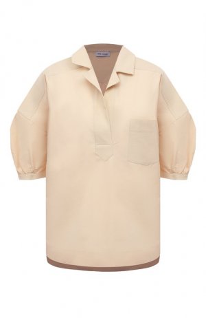 Хлопковая блузка Dice Kayek. Цвет: кремовый