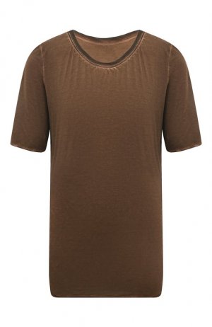 Хлопковая футболка Uma Wang. Цвет: коричневый