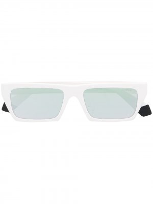 Солнцезащитные очки в квадратной оправе с логотипом MSGM. Цвет: белый