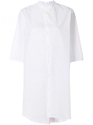 Длинная рубашка с воротником-стойкой Labo Art. Цвет: белый