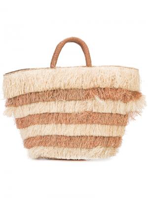 Многоярусная пляжная сумка с бахромой Kayu. Цвет: коричневый