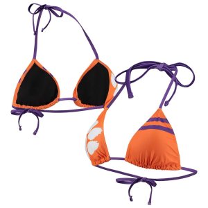 Женский бикини-топ FOCO Orange Clemson Tigers Wordmark Unbranded