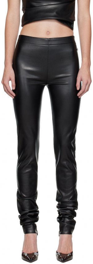 Черные брюки Sim-Fit из искусственной кожи Atlein
