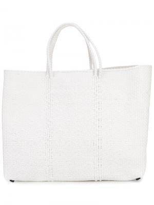 Плетеная сумка-тоут Truss Nyc. Цвет: белый