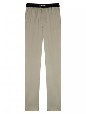 Пижамные брюки из смесового шелка , цвет concrete Tom Ford