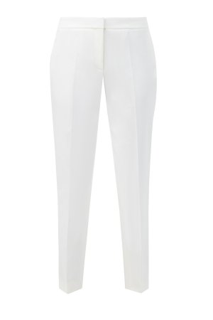 Зауженные белые брюки из гладкого хлопка AGNONA. Цвет: белый