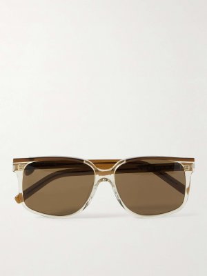 Солнцезащитные очки из ацетата квадратной оправы SAINT LAURENT EYEWEAR, коричневый Eyewear