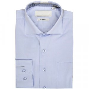 Школьная рубашка , на пуговицах, длинный рукав, размер 31/128, голубой Sky Lake. Цвет: голубой/светло-голубой