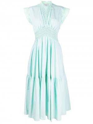 Платье миди с кружевом Giambattista Valli. Цвет: зеленый