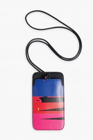 Кожаный чехол для телефона с цветными блоками Tsunehisa Kimura , розовый Paco Rabanne