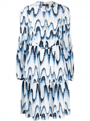 Платье на пуговицах с абстрактным принтом Steffen Schraut. Цвет: синий