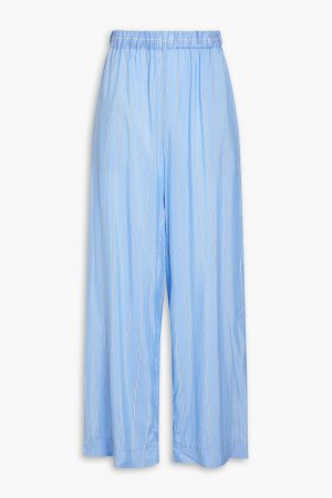 Прямые брюки из шелка в полоску Nadine Harper , светло-синий Le Kasha