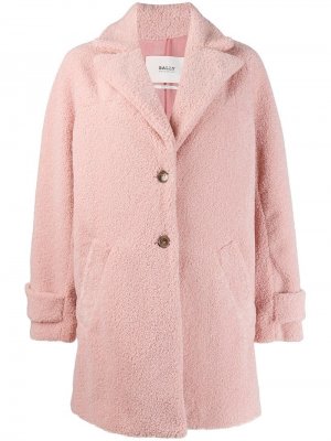 Фактурное однобортное пальто Bally. Цвет: розовый