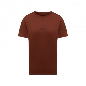 Хлопковая футболка Maison Margiela. Цвет: коричневый