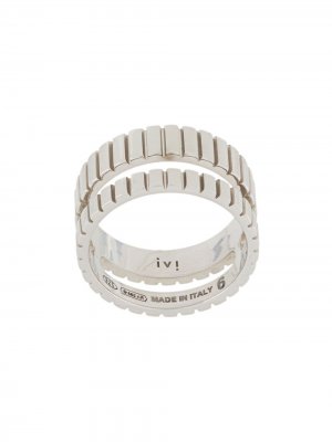 Двойное кольцо Skinny Slot IVI. Цвет: серебристый