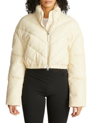 Укороченная куртка-пуховик с шевронным узором , цвет Creme Hudson