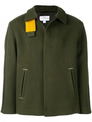 Короткое однобортное пальто Oamc. Цвет: зеленый