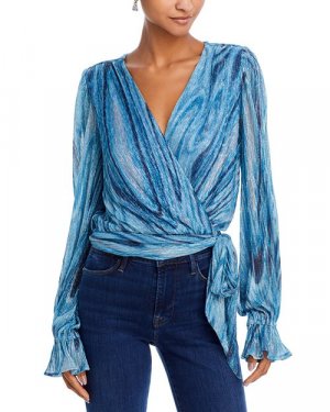 Текстурная блузка Anya цвета металлик , цвет Blue Ramy Brook