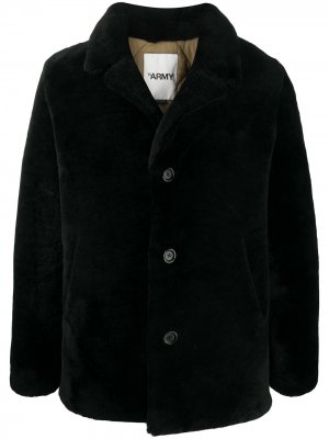 Меховое пальто с длинными рукавами Yves Salomon. Цвет: черный