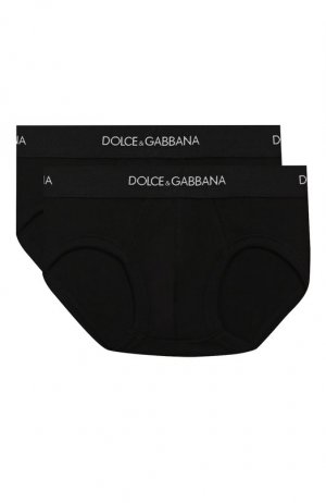 Комплект из двух брифов с логотипом бренда Dolce & Gabbana. Цвет: чёрный