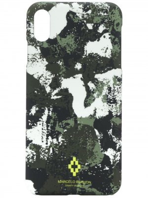 Чехол для iPhone XS с камуфляжным принтом Marcelo Burlon County of Milan. Цвет: зеленый