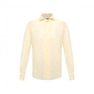 Льняная рубашка Corneliani. Цвет: жёлтый