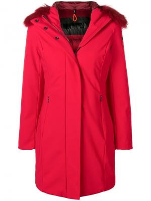 Пальто с капюшоном и меховой отделкой Rrd. Цвет: красный