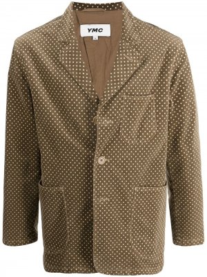 Однобортный пиджак Scuttlers YMC. Цвет: коричневый