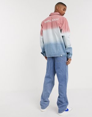 Розово-голубая джинсовая рубашка -Мульти Karl Kani