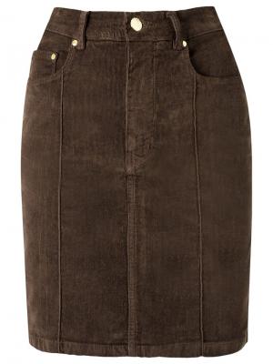High waist velvet fitted skirt Amapô. Цвет: коричневый