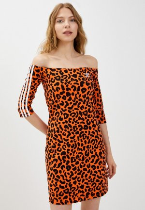 Платье adidas Originals DRESS. Цвет: оранжевый
