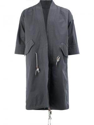 Пальто с укороченными рукавами Wooster + Lardini. Цвет: синий