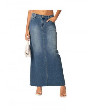 Женская джинсовая юбка макси с разрезом Elowyn , синий Edikted