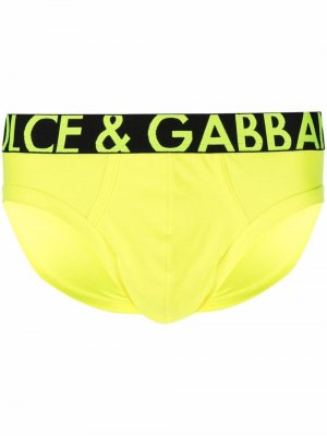 Logo-waistband briefs Dolce & Gabbana. Цвет: желтый