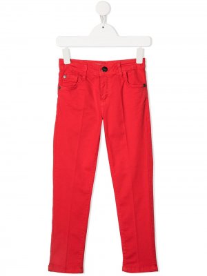 Узкие джинсы средней посадки Cesare Paciotti 4Us Kids. Цвет: красный