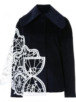 Куртка с контрастной панелью и широким воротником Xiao Li. Цвет: чёрный