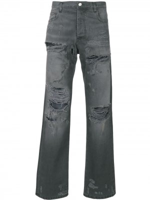 Классические джинсы с рваным эффектом Faith Connexion. Цвет: серый