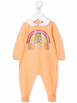Пижама с логотипом Moschino Kids. Цвет: оранжевый