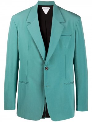 Однобортный пиджак с заостренными лацканами Bottega Veneta. Цвет: синий
